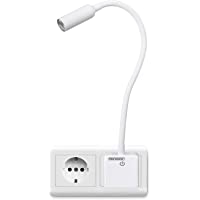Monzana 2en1 Lámpara y enchufe 46-5 cm luz ajustablre de pared iluminación interior brazo flexible con temporizador…